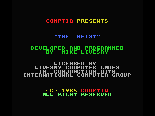 The Heist screenshot 2 for MSX